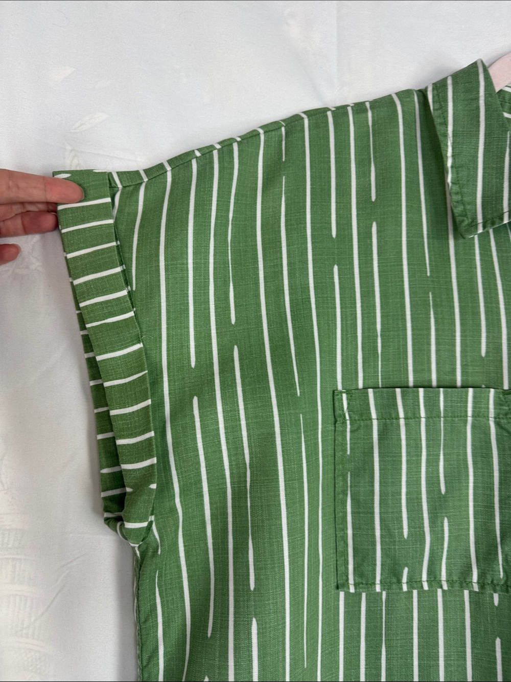 Wonderly Green Vertical-Strip Midi Shirt Dress - Picture 3 of 5